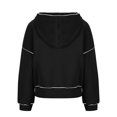 thumbnail image 5 of YUGYXL Fall Winter Cropped Hoodies for Women Casual Long Sleeve Drop Shoulders Hooded Pullover Loose Relaxed Sweatshirt Black XXL, 5 of 7