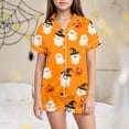 thumbnail image 2 of Kakishop PJs for Teen Girls Girls Soft Pajama Set Halloween Cute Print Shirts and Shorts Short Sleeve Button Soft 2 Piece Outfits (2-3 Years), 2 of 5