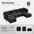 thumbnail image 3 of JULY'S SONG 134.6" Luxury Sectional Sofa Set, Cloud Couch Modular Sectionals for Living Room, Comfy U Shaped Couches and Sofas with Movable Storage Ottoman - Black, 3 of 10