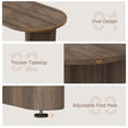 thumbnail image 6 of SOLLED 63" Oval Executive Desk, Large Wood Computer Desk with Double Pedestal, Farmhouse Writing Table for Home Office & Study,Brown, 6 of 6