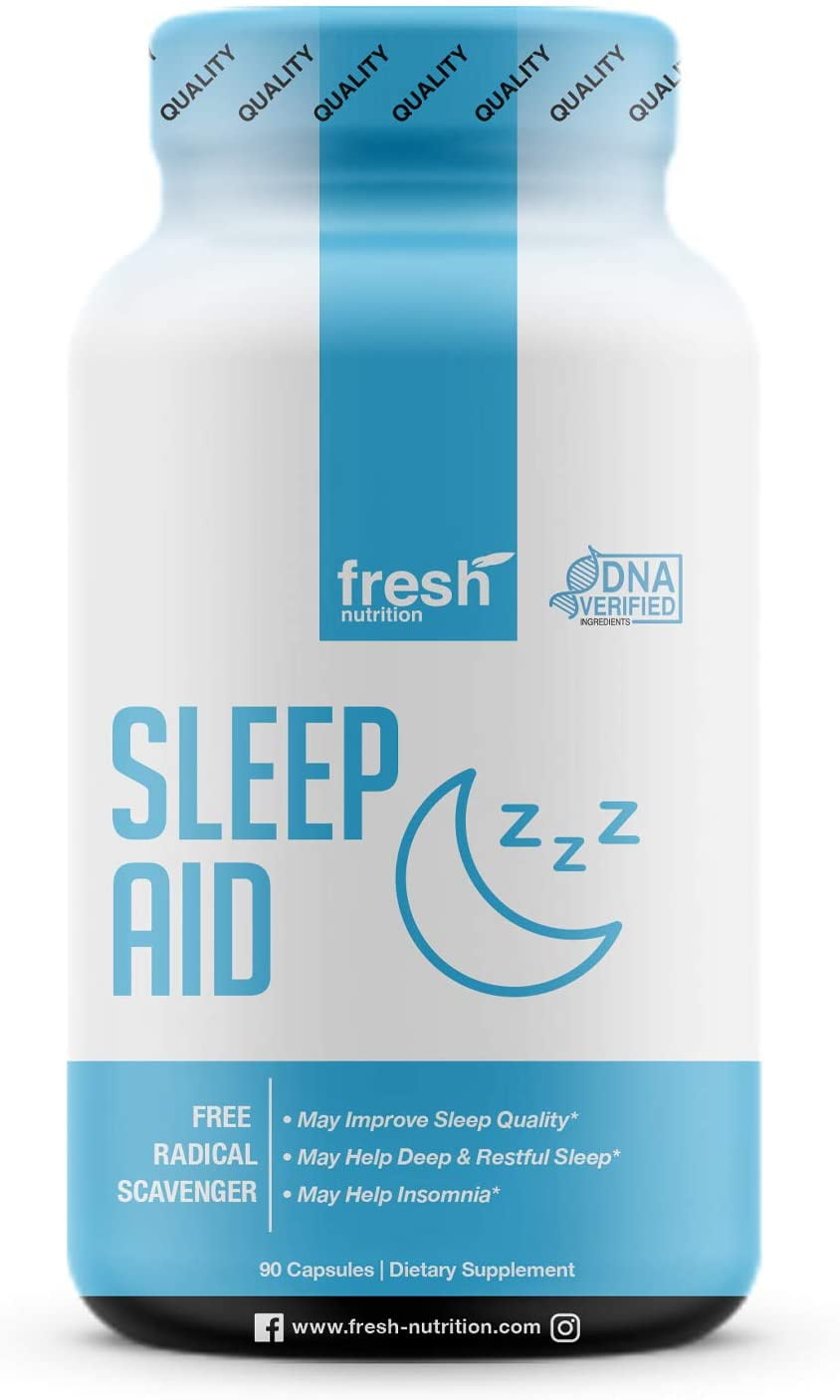 Fresh Nutrition Sleep Aid Supplement Strongest DNA Verified 90 Caps