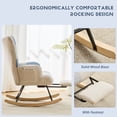 thumbnail image 3 of Hforesty Nursery Rocking Chair Upholstered Glider Rocker,Comfy Armchair with retractable footrest for Living Room & Nursery,side pocket,(Cotton Linen)splicing DARK-BLUE, 3 of 7