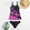 thumbnail image 4 of Womens High Neck Tankini Top Bathing Suit Tops Floral Tummy Control Tank Tops Swimsuits, 4 of 5
