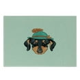 thumbnail image 3 of Dachshund Cutting Board, Hipster Pure Breed Dog Silhouette in a Green Tyrolean Hat Dachshund Puppy, Decorative Tempered Glass Cutting and Serving Board, Small Size, Multicolor, by Ambesonne, 3 of 5