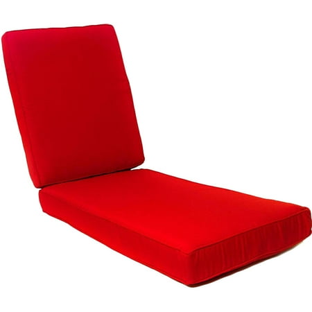 How Long Is A Chaise Lounge Sunbrella Canvas Jockey Red Long Outdoor Replacement Chaise Lounge Cushion W/ Piping By BBQGuys ()