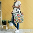 thumbnail image 4 of FORMRS Womens Canvas Tote Bag with Zipper Inner Pocket Shoulder Handbag, Floral Tomatoes, 4 of 7