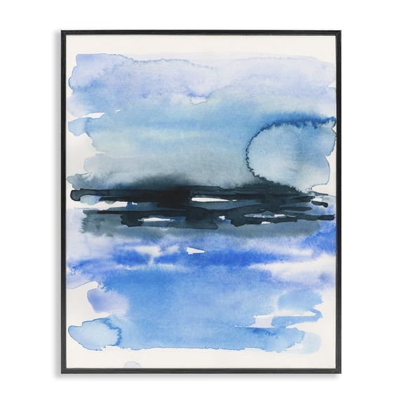 Stupell Industries Modern Abstract Sea Scape Watercolor Black Framed Giclee Art, 11 x 14, by Victoria Barnes
