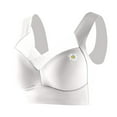 thumbnail image 2 of Zen Chic Bras for Older Women Posture Correcting Wireless Seamless Senior Bra Mesh Full Coverage Bralette Plus Size White 38, 2 of 5