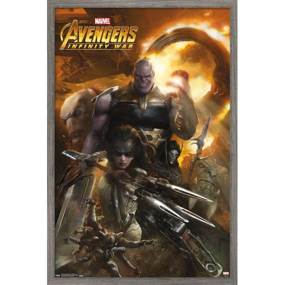 Marvel Cinematic Universe - Avengers - Infinity War - EVil Group Wall Poster, 14.725" x 22.375", Framed