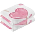 thumbnail image 2 of Dreamtimes Romantic Heart Printing Hand Towels, 2 PCS Pack 16 x 28 Inches Extra Absorbent Pure Cotton Towels, Super Soft Hand Towel for Bathroom, Hotel, Kitchen, Gym, 2 of 7
