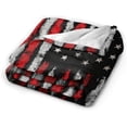 thumbnail image 2 of Novelty Plush Microfiber Throw Blanket, Red & White Grunge Distressed American Flag Pattern Throw for All Seasons, Easy Care Air Conditioning Blanket, 2 of 6