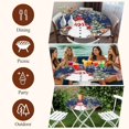 thumbnail image 7 of Navy Blue Christmas Round Tablecloth, Fitted Table Cover with Elastic for 55"-60" Round Tables, Snowman Xmas Tree Poinsettia Eucalyptus Table Cloth Outdoor Indoor Dinning Party Waterproof Tablecloths, 7 of 7