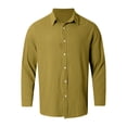 thumbnail image 6 of Men's Loose Classic Lapel Multi Pocket Button Down Long Sleeve Work Shirt for Spring Fall Industrial Style,Ginger,M, 6 of 7
