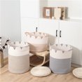 thumbnail image 2 of Laundry Basket Cotton Rope Round Dirty Clothes Hamper Laundry Hamper for Home, 2 of 8