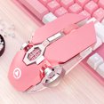 thumbnail image 3 of Wired Gaming Mouse, Metal Texture Mechanical Cool Shape, Four-Speed Optical Engine Switching, Up to 3200DPI(Pink), 3 of 5