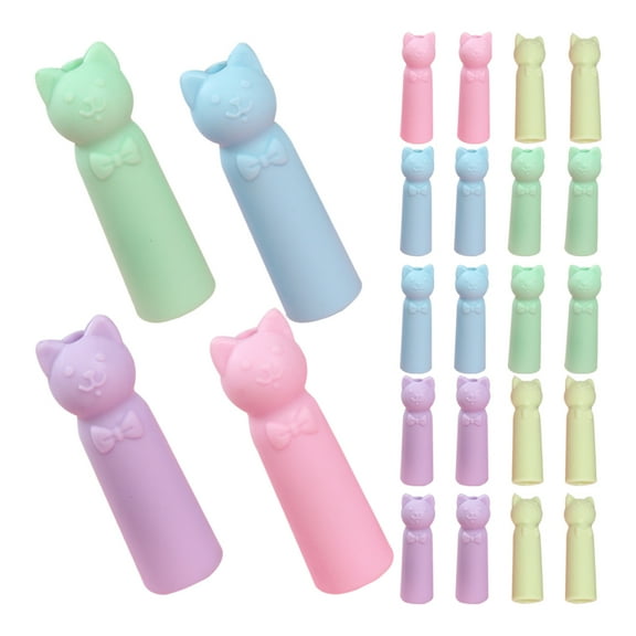 50pcs Cat Pencil Topper Pencil Tip Protectors Pencil Protective Sleeves Pencils Pencil Decorations Cartoon Pencil Caps Covers Lovely Pencil Topper Caps