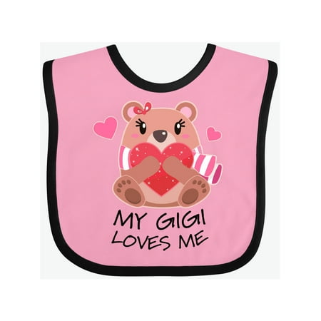 

Inktastic My Gigi Loves me- bear and hearts Gift Baby Boy or Baby Girl Bib