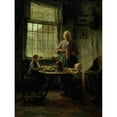 thumbnail image 2 of Evert Pieters 15x18 Black Ornate Wood Framed Double Matted Museum Art Print Titled - A Family Meal (1890s), 2 of 5