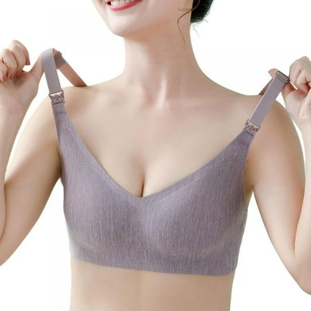 

Maternity & Nursing Bra for Pregnancy and Breastfeeding - without Underwire for Pregnant Women Full Cup Pregnant Breastfeeding Feeding Plus Size Nursing Bra M-3XL(1-Packs)