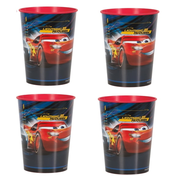 Disney Cars 4ct 16oz Multicolor Plastic Favor Cups