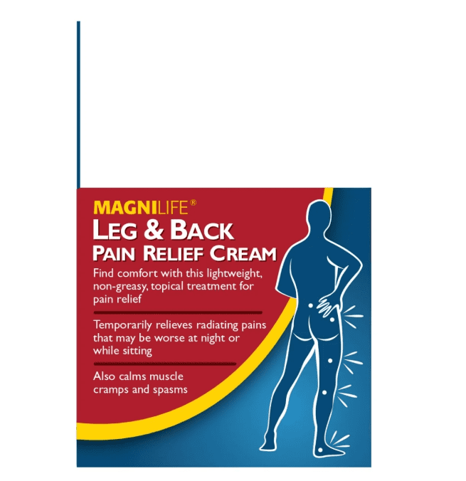 (2 pack) MagniLife Leg & Back Pain Relief Cream, for Fast Relief of Lower Back, Buttocks & Leg Pain, 4 oz