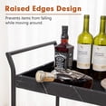 thumbnail image 7 of MELLCOM Folding Bar Cart, Kitchen Serving Cart with wheels, 3-Tier Rolling Utility Cart for Home, Black, 7 of 7