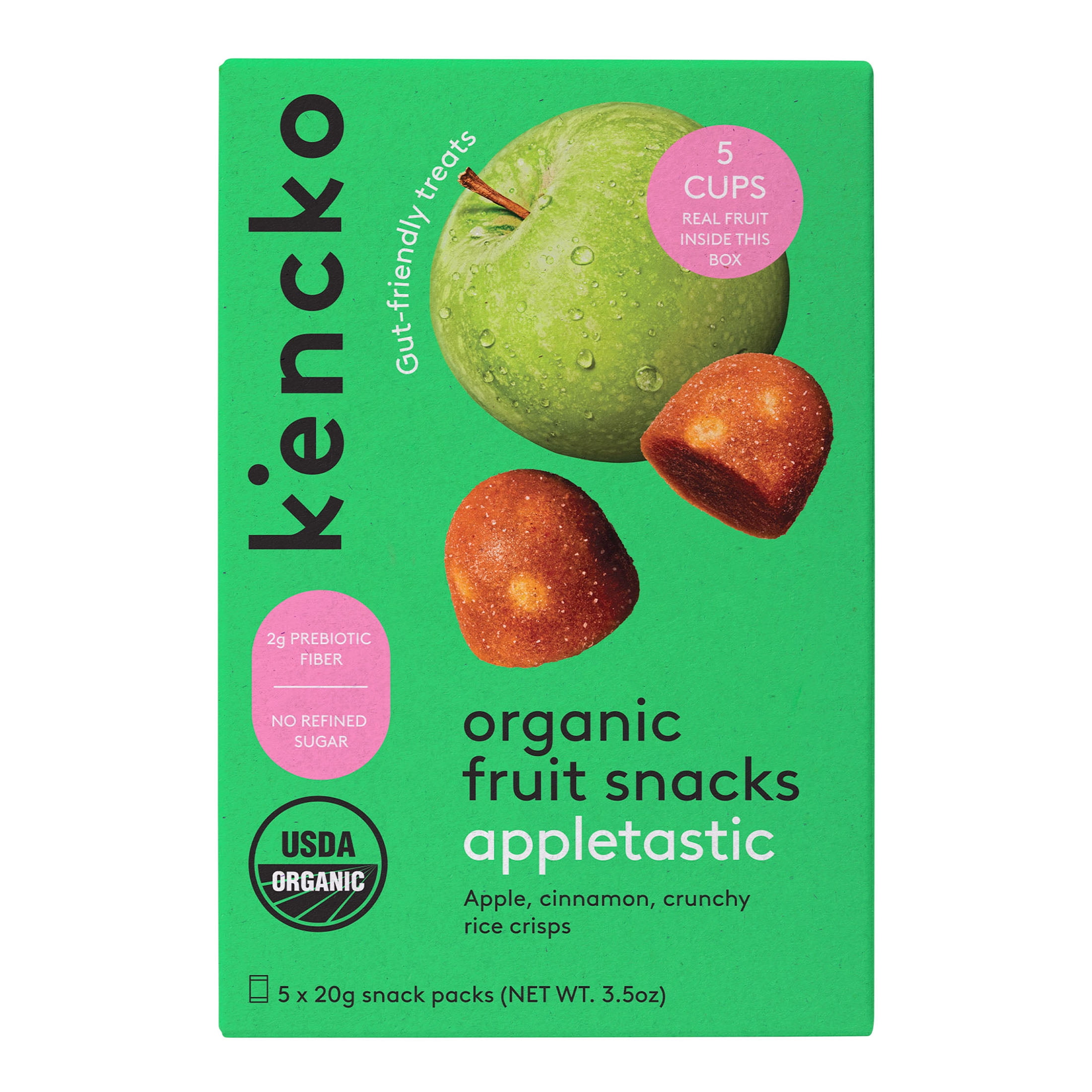 4 pack) Kencko Appletastic Organic Fruit Snacks 3.5oz, 5 Pack