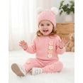 thumbnail image 5 of 18 Months Baby Girls Clothes 24 Months Girl 2PCS Fall Winter Outfits Cute Flower Toddler Girls Long Sleeve Sweatshirt Top Pants Clothing Set Pink, 5 of 6
