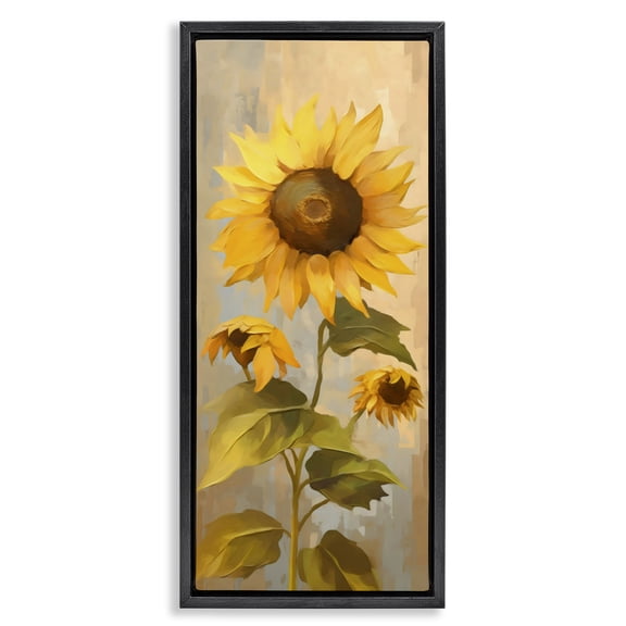 Stupell Industries Farmhouse Vibrant Autumn Sunflower Black Floating Frame Canvas Art, 11 x 25, by Creative Studio
