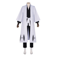 thumbnail image 4 of Conjunto de peluca y disfraz de Aizen Sousuke para cosplay de Bleach, traje de kimono con bata y capa de Gotei 13, equipo 5, de la Guerra de las Mil Años, de Bleach, 4 of 5