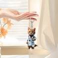 thumbnail image 4 of WHEANG Home Decor Adorable Cat Doctor 2D Flat Acrylic Keychain/Car & Backpack Charm, 4 of 4