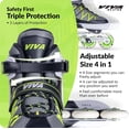 thumbnail image 3 of Viva Adjustable Inline Skates With Different Wheel Size Roller Inline Skates For All Boys And Girls (Large (7-10 Uk), 100mm - Wheel Size) Comfortable Fit And Breathable Shell Design, 3 of 5