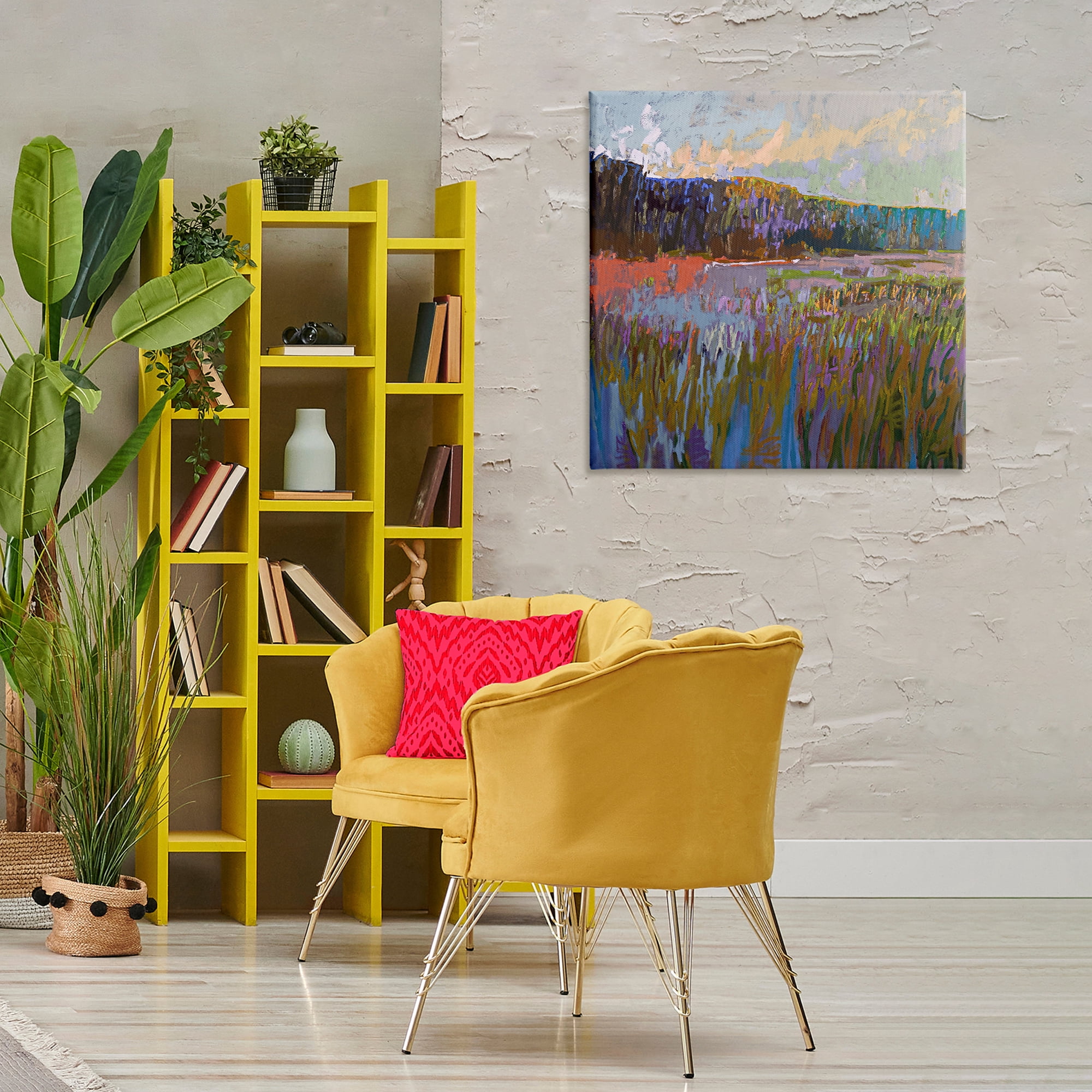 Stupell Industries Streaked Abstract Landscape Landscape & Nature Painting Wrapped Canvas Art Print Wall Art, 30 x 30