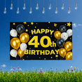 thumbnail image 6 of Glamorous Happy 40th Birthday Banner with Gold Star Elements and Balloon Decors Party Backdrop for Photography Props Birthday Party Decoration Supplies, 6 of 7