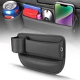 thumbnail image 2 of FeBohao Upgrade Car Leather Cup Holder Gap Bag (Black, Driver Side), 2 of 10