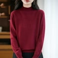 thumbnail image 4 of Wlynlyn Chandails à Manches Longues pour Femmes à Col Roulé Automne Hiver Chauds Couleur Unie Tricotés Amples Chandails, 4 of 6