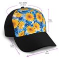 thumbnail image 2 of Naloa Blue Ocean Wave Sunflower Adult adjustable Print Baseball Hat, Patchwork curved brim baseball capfor Men and Women, One Size, 2 of 5