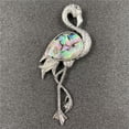 thumbnail image 2 of 1pc Crystal Flamingo Pendant Brooch Pin Chakra Agate Stone Skull Animal DIY Gift, 2 of 2