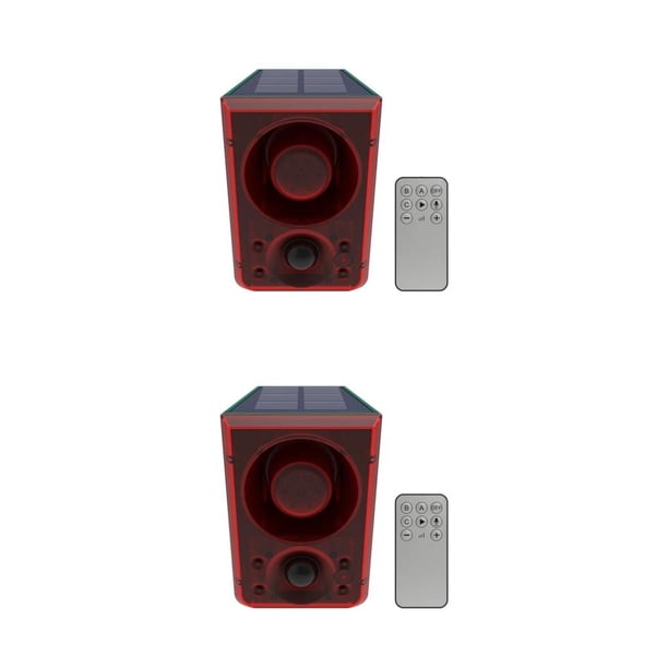 Advancent El altavoz de alta potencia y la alarma de luz y sonido ahuyentan a los animales con facilidad y la alarma de luz y sonido ahuyenta rojo 2Conjunto