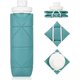 thumbnail image 2 of Botella de Agua Plegable con Válvula a Prueba de Fugas, Reutilizables, 600ml Mini Conveniente Botella de Viaje de Silicona para Gimnasio, Camping, Deportes (Verde), 2 of 5