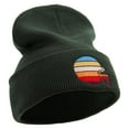 thumbnail image 4 of Colorful Football Helmet Embroidered 12 Inch Long Knitted Beanie - Olive OSFM, 4 of 5