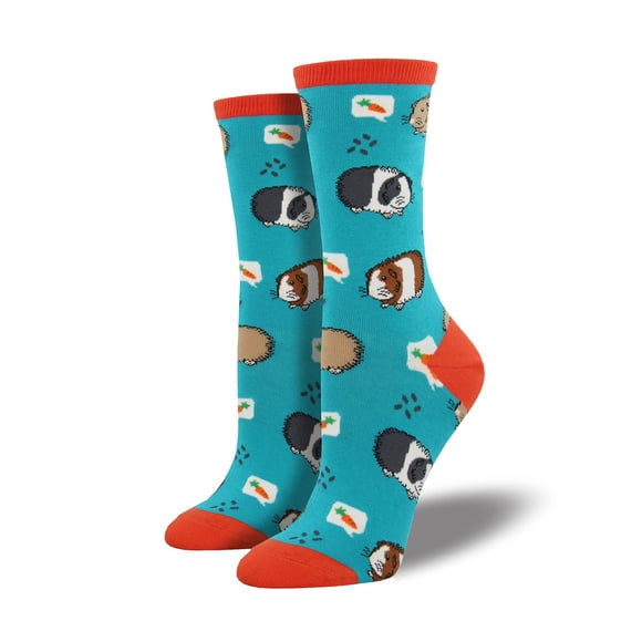 Socksmith Womens' Novelty Crew Socks "Guinea Pigs" - 1 pair (Turquoise), 43719