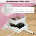 thumbnail image 4 of Costway Lit de Massage 72 Pouces avec Tabouret Hydraulique, Dossier Réglable et Bacs de Rangement pour Bas de Contention, Rose, 4 of 10