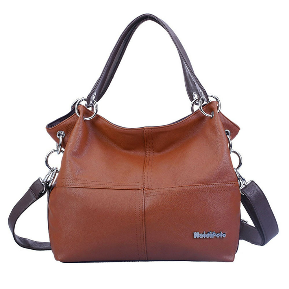 unbrand - WEIDIPOLO Women Stylish Split Joint PU Leather Hobo Bags ...