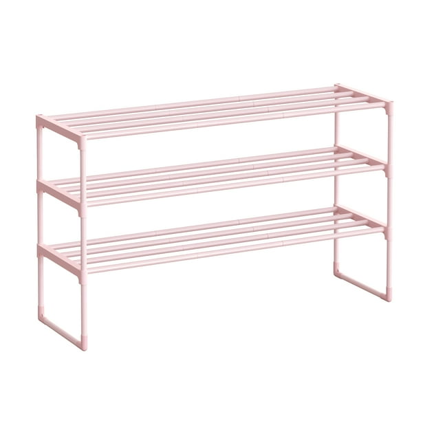Zapatero SONGMICS de 3 Niveles Metal 30x92x55 cm Rosa Jelly