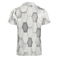 thumbnail image 5 of 3d Hexagon Tile Brick Pattern Men Zipper T-shirt Summer Casual Short Sleeve T-shirt Top, 5 of 7