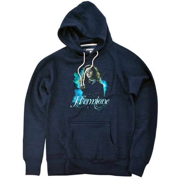 Harry Potter Hermione Ready Unisex Adult Slim Fit Pull-Over Heather Hoodie, Navy, Small