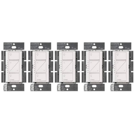 

Lutron Caseta Smart Home Dimmer Switch Compatible with Alexa Apple HomeKit and The Google Assistant for LED Light Incandescent and Halogen Bulbs PD-6WCL-WH White 5-Pack