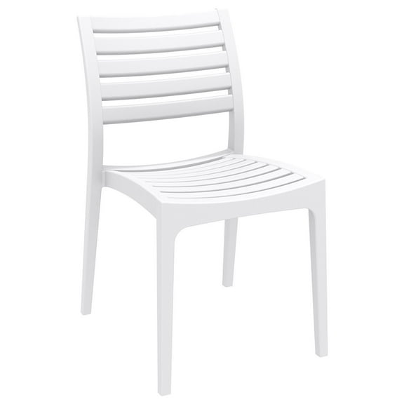 Luxury Commercial Living 33" White Stackable Outdoor Patio Dining Chair