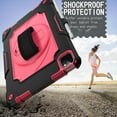 thumbnail image 5 of Dteck Shoulder Strap Case for Apple iPad Air 4th Generation (2020 Released) 10.9-inch,Shockproof Armor Rubber Hybrid 3-Layer Protection Back Cover without Screen Protector,Rose+Black, 5 of 6